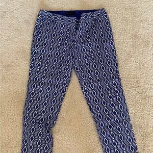 The Limited Blue and White Geometric Pants